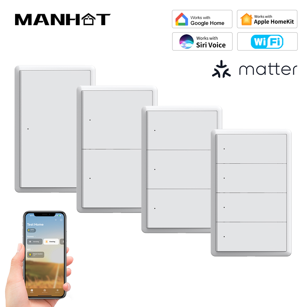 Smart Home Alexa - MANHOT Homekit WiFi Smart Switch No