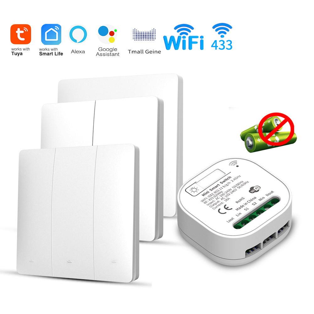 Smart Home Matter - Tuya WiFi Smart Self-Powered Light Switch,Kinetic
