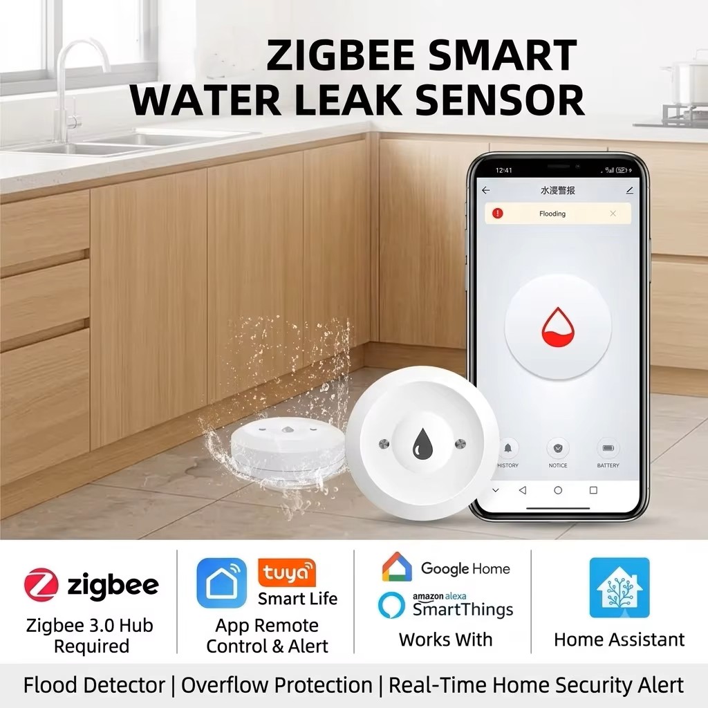 Wifi Water Leak Detector - ZigBee 3.0 Smart Water Leak Sensor