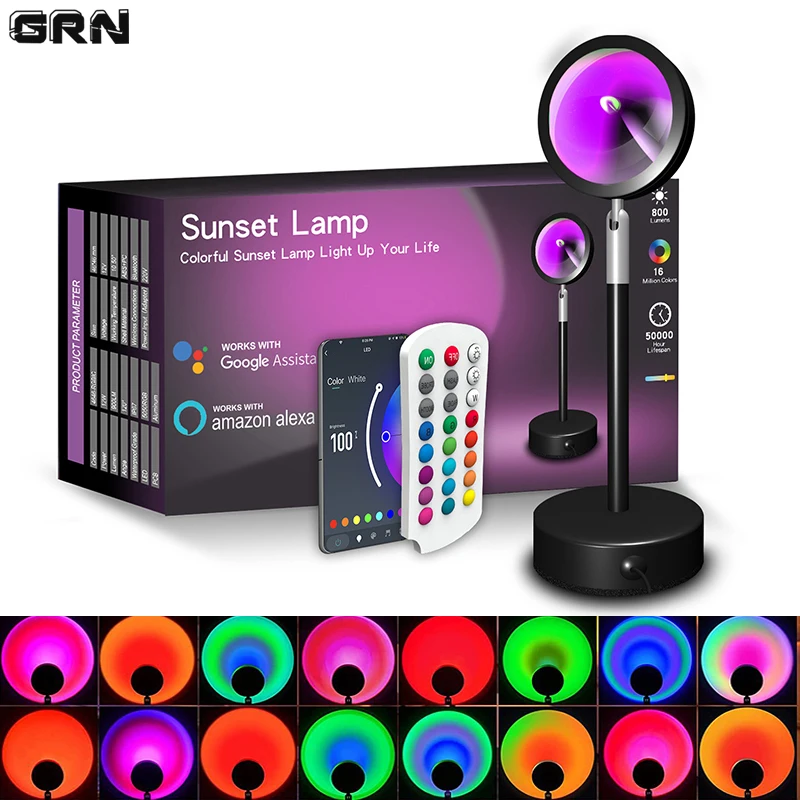 Smart LED Sunset Lamp Colorful - Smart Home Matter recension och pris