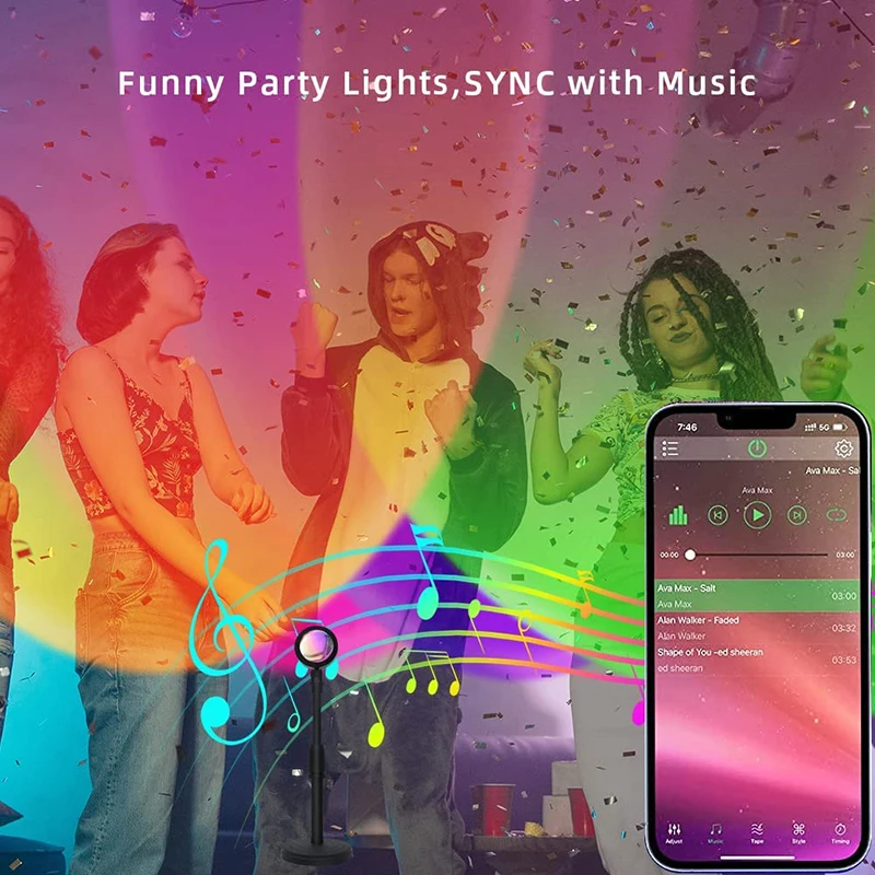 Smart LED Sunset Lamp Colorful - Smart Home Matter recension och pris
