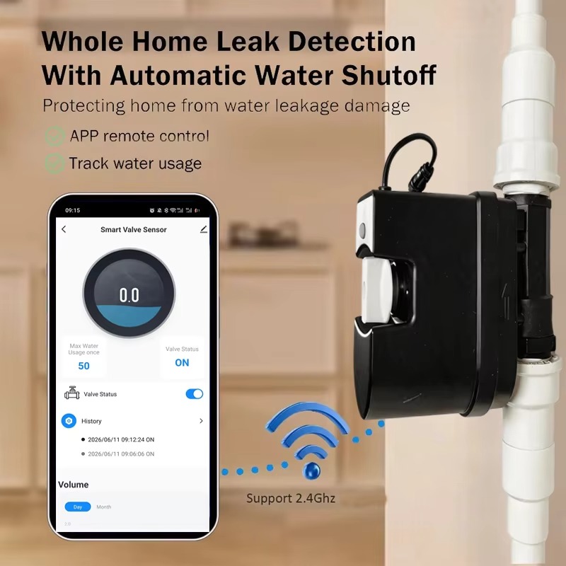 WiFi Smart Water Valve With Fl - Wifi Water Leak Detector recension och pris