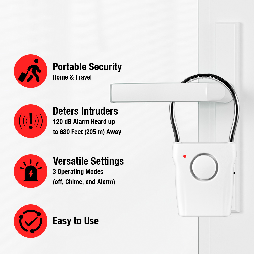 120dB Door Handle Alarm with A - Door Window Sensor recension och pris