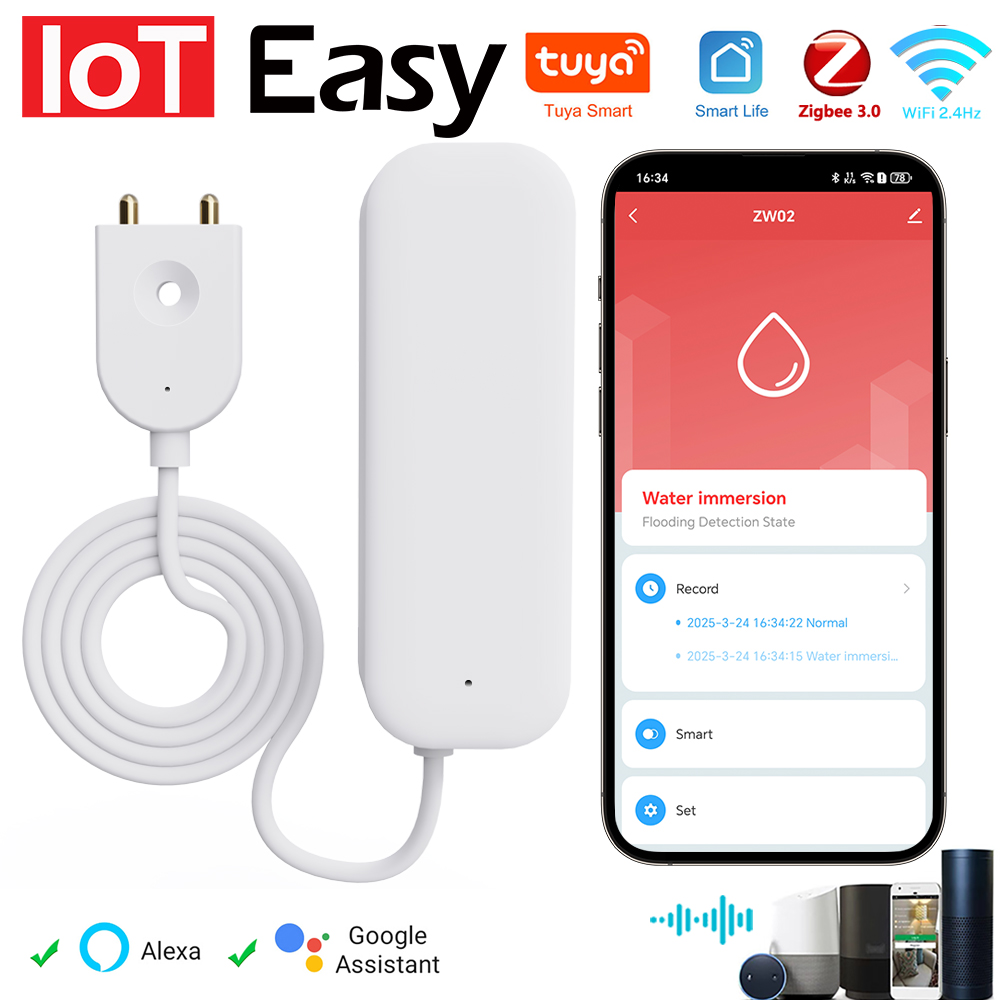 Tuya WiFi ZigBee Water Sensor  - Wifi Water Leak Detector recension och pris
