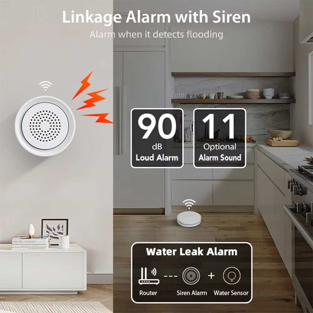BTLIFE-Flood Detector With Sir - Wifi Water Leak Detector recension och pris
